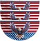 3 x 6Ft Eagle Patriotic American Fan Flags, American Patriotic Half Fan Bunting Flag, 4th of July Independence Day Decorations for Outdoor and Indoor (3)